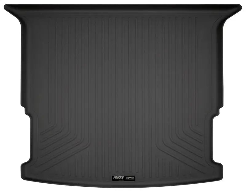 Black molded cargo area liner for back of 2nd seat, rubber cargo area liner