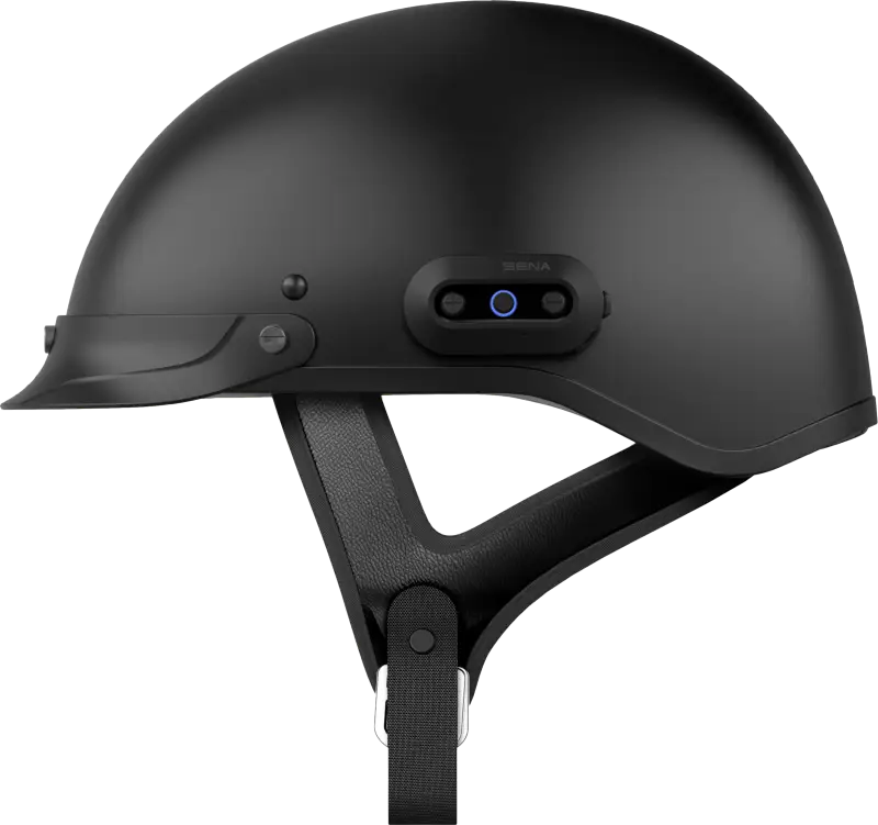 Matte black Cavalry 2 Half Helmet with integrated audio and open mesh for comfort