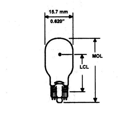 Center High Mount Stop Light Bulb 921; Clear Bulb; Box of 10 - Truck & Automotive