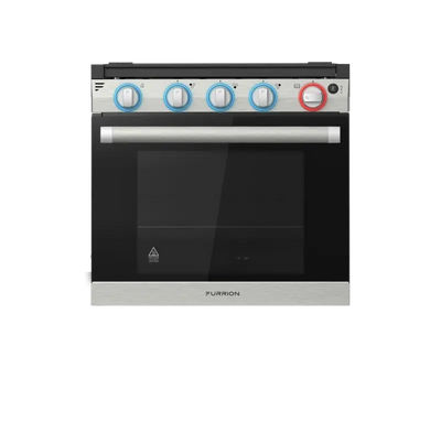 Furrion Llc Greystone 21' RV Gas Range CF-RV21 stainless steel, modern design, reliable gas burners, compact kitchen appliance for RVs.