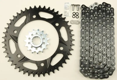 CK6311 Vortex Sprocket/Chain Kit Stl/Alu 15/47T Blk Rx3 520-114L Blk - RV and Auto Parts