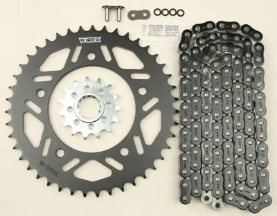 CK6380 Vortex Sprocket/Chain Kit Stl/Alu 15/43T Blk Rx3 520-114L Blk - RV and Auto Parts