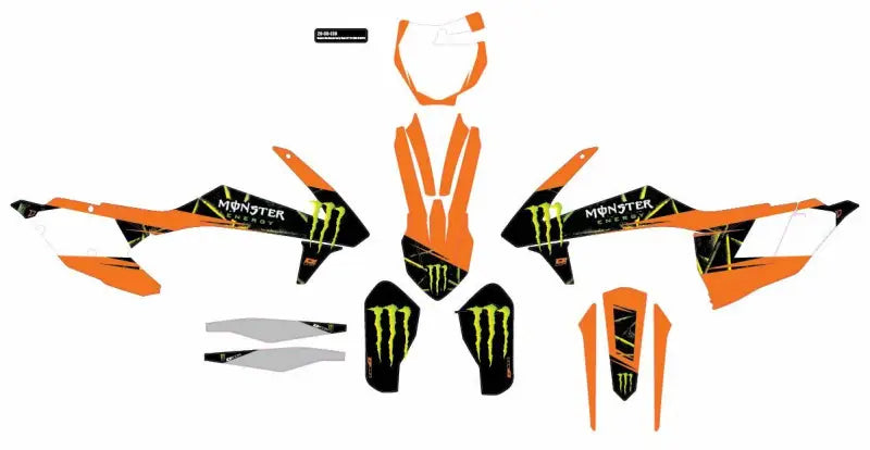 D-COR Cmplt Kit Monster Energy Slash White Bg