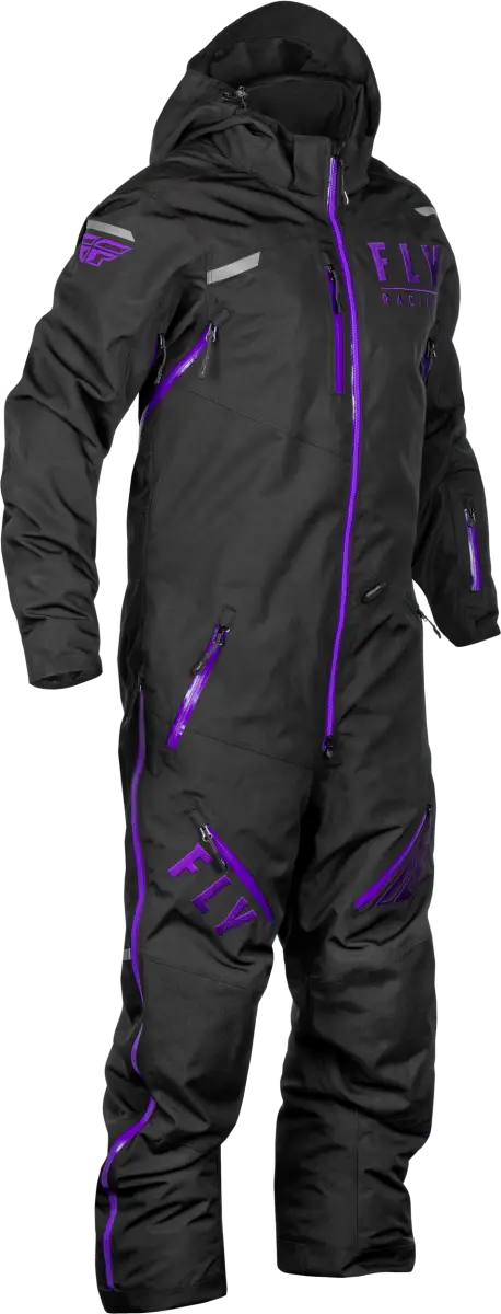 Black and purple snowsuit from Cobalt Shell Monosuit for powersports and outdoor fun
