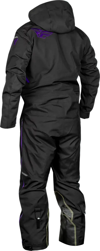 Black snowsuit with hood from Cobalt Shell Sb Monosuit Black/Purple for powersports gear