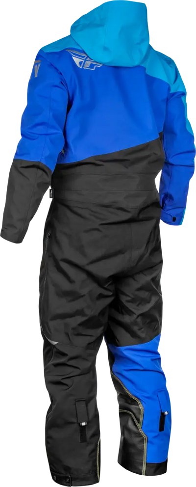 Blue and black snowsuit from Cobalt Shell Sb Monosuit, perfect for powersports adventures