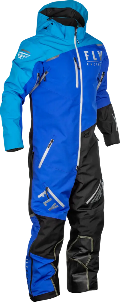 Blue and black snowsuit from Cobalt Shell Sb Monosuit for powersports, rugged style