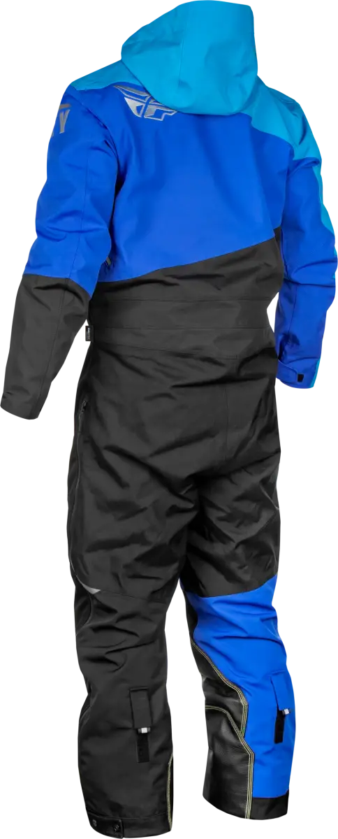 Blue and black snowsuit perfect for powersports, part of Cobalt Shell Sb Monosuit line