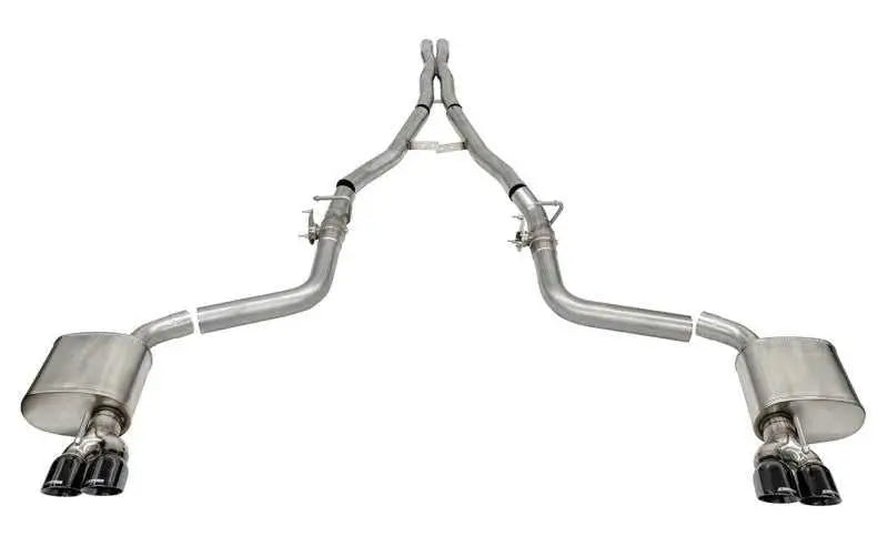 Corsa 19-21 Challenger SRT/Hellcat/Demon/Redeye 2.75in Valved CB DRE w/ Twin 3.5in Pol Blk PVD Tips 