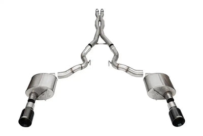 Stainless steel dual rear exit exhaust collection for Ford Mustang GT with cat-back exhaust