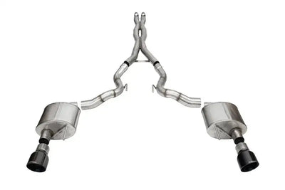 Corsa 24 Ford MustangGT Conv Xtreme Cat-Back Ex.Sys 3.0in Dual Rear Ex w/4.5in Blk PVD ProSeries Tip - Exhaust