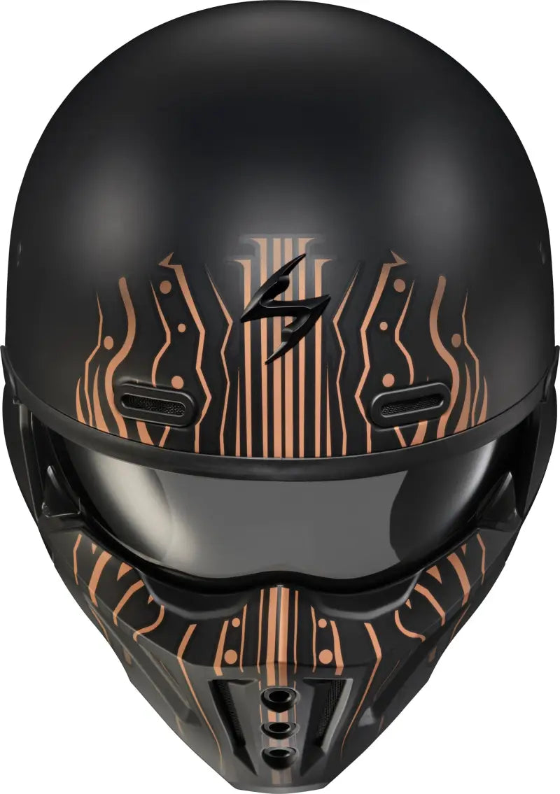 Covert X Open Face Helmet Tribe Matte Black/Copper Sm - SCORPION EXO