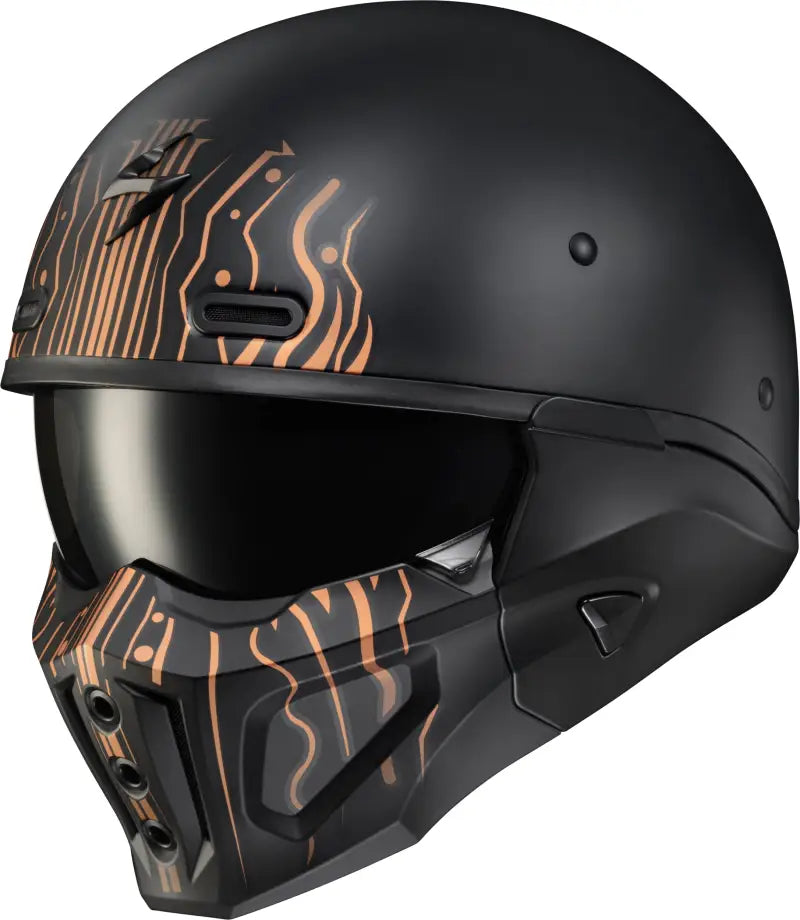 Covert X Open Face Helmet Tribe Matte Black/Copper Sm - SCORPION EXO