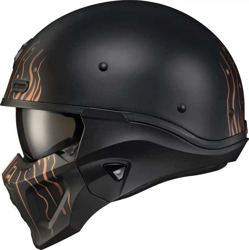 Covert X Open Face Helmet Tribe Matte Black/Copper Md - SCORPION EXO