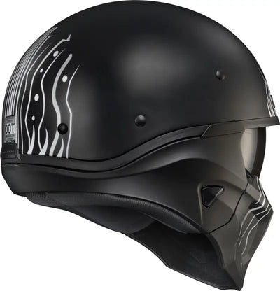 Covert X Open Face Helmet Tribe Matte Black/White Sm - SCORPION EXO
