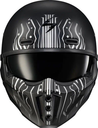 Covert X Open Face Helmet Tribe Matte Black/White 2x - SCORPION EXO