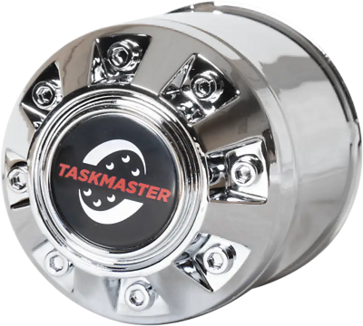 Chrome Taskmaster hubcap on CXF104C Taskmaster Cap size 4.25 fits 15X5 5.5