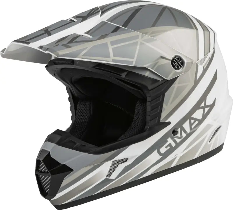 GMAX D3461206 Mx 46 Off Road Mega Helmet Matte White/Silver Lg