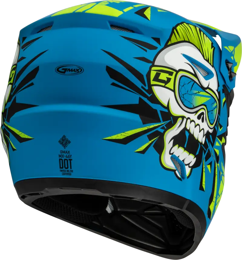 D3465181 Youth Mx 46y Unstable Helmet Matte Blue/Green Ym - MX-46Y