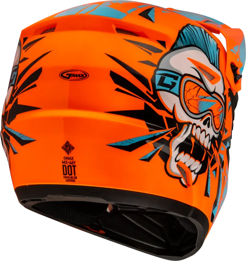 D3465212 Youth Mx 46y Unstable Helmet Hi Vis Orange/Blue Yl - MX-46Y