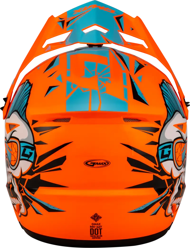 D3465212 Youth Mx 46y Unstable Helmet Hi Vis Orange/Blue Yl - MX-46Y