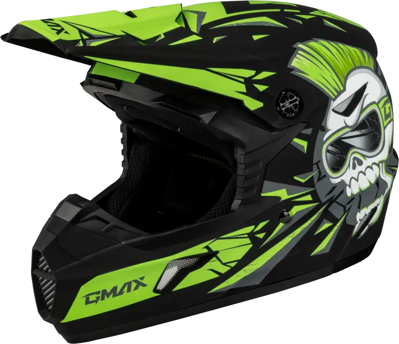 D3465220 Youth Mx 46y Unstable Helmet Matte Black/Green Ys - MX-46Y