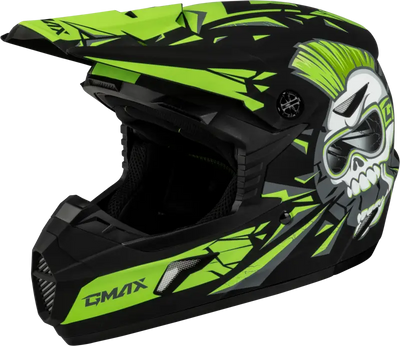 D3465222 Youth Mx 46y Unstable Helmet Matte Black/Green Yl - MX-46Y
