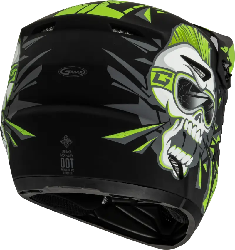 D3465222 Youth Mx 46y Unstable Helmet Matte Black/Green Yl - MX-46Y