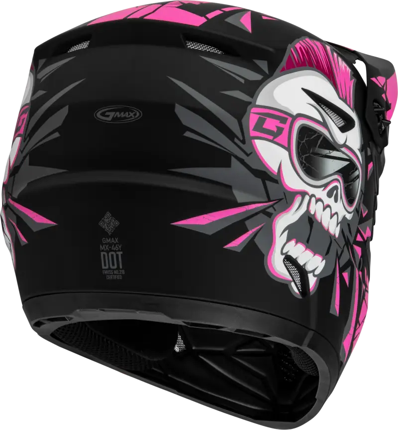 D3466172 Youth Mx 46y Unstable Helmet Matte Black/Pink Yl - MX-46Y