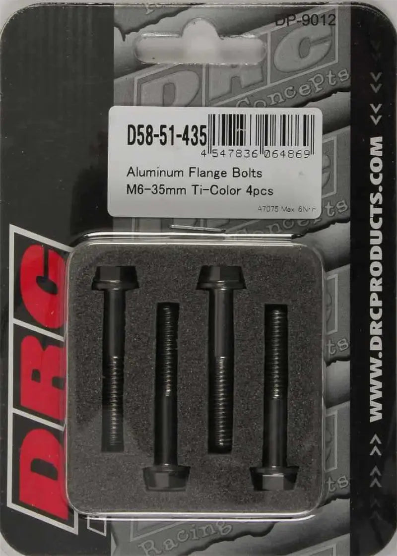 D58-51-435 Aluminum Flange Bolts Titanium M6x35mm 4/Pk