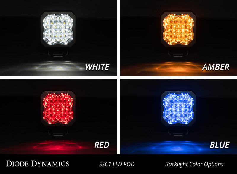 Diode Dynamics Stage Series C1 LED Pod Sport - White Wide Standard ABL (Pair) - DD6440P