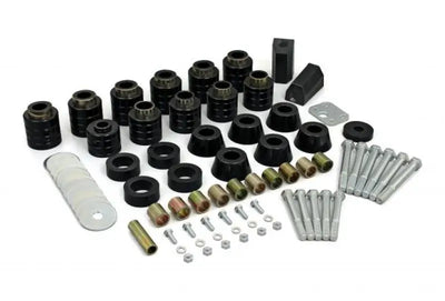 Complete suspension bushing and hardware kit for Jeep Wrangler YJ body lift kit