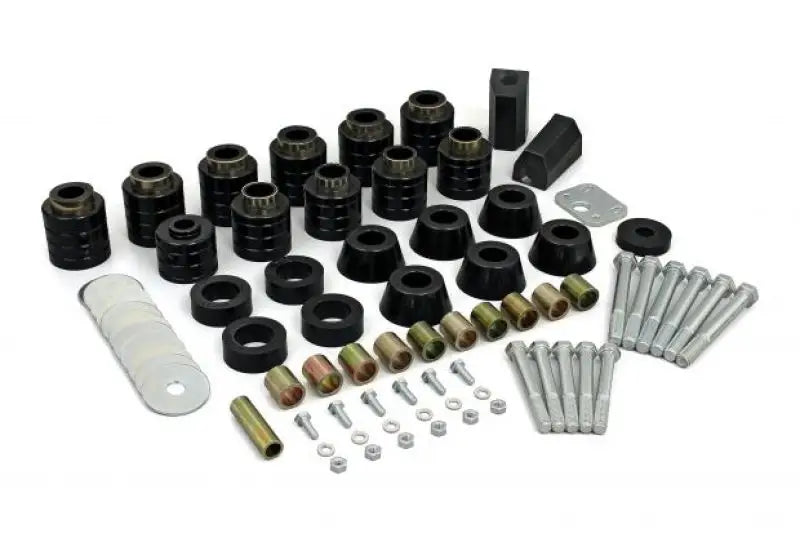 Complete suspension bushing and hardware kit for Jeep Wrangler YJ body lift kit