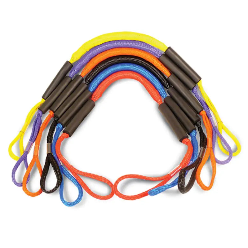 Colorful looped rope straps on DB5-O Greenfield 5Ft Dock Buddy for easy docking