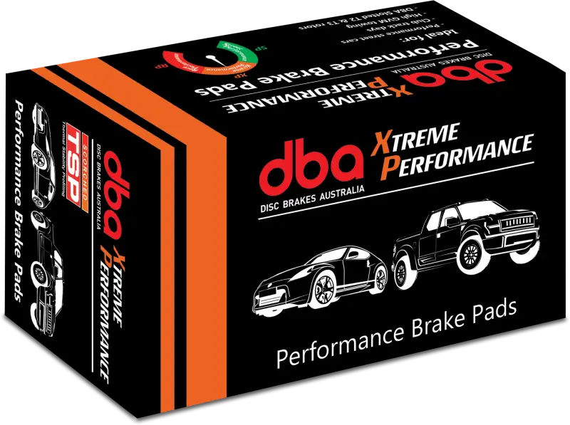 DBA Xtreme Performance brake pads in orange black pack for Nissan Patrol