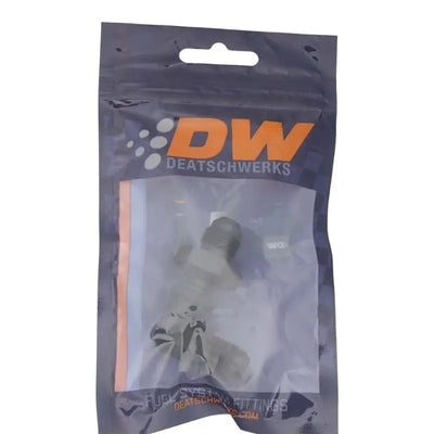 DeatschWerks 6AN Male Flare to Bulkhead Adapter 90-Degree - Anodized Matte Black - Truck & Automotive