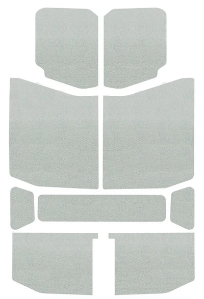 Light gray textured custom-cut carpet for jeep wrangler 4-door headliner dei 2018-up jeep