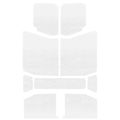 White textured car floor mats for Jeep Wrangler 4-door headliner by DEI 2018-up Jeep