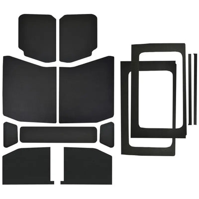 Black die-cut foam pieces for Jeep Wrangler headliner complete kit replacement