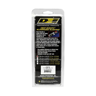 DEI Heat Sheath 1/2in I.D. x 3ft - Aluminized Sleeving- Sewn Edge - Truck & Automotive