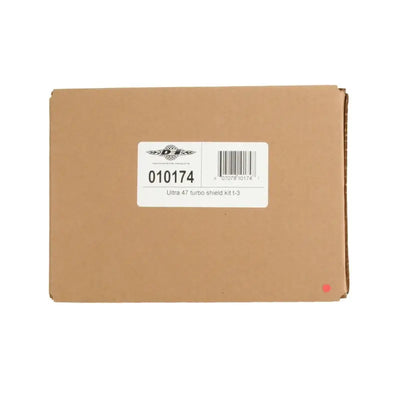Cardboard box with DEI Turbo Shield T3 product label for turbo shield or dei turbo