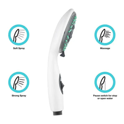 Dura Faucet DF-SA432-WT Bath Tub & Shower Handheld Showerhead with Adjustable Spray Settings
