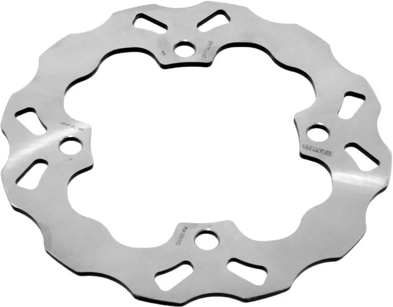 Silver metallic DFP16032 Wave Rotor with wavy edge and multiple mounting holes