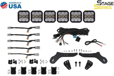 Diode Dynamics 17-20 Ford Raptor SS5 Grille CrossLink Lightbar Kit - Pro White Combo - DD7337