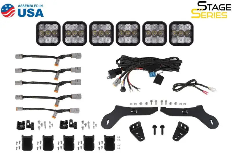 Diode Dynamics 17-20 Ford Raptor SS5 Grille CrossLink Lightbar Kit - Pro White Combo - DD7337