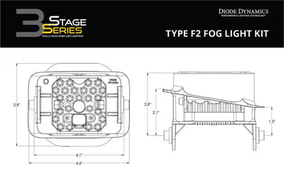 Diode Dynamics SS3 Pro Type F2 Kit ABL - Yellow SAE Fog - DD7016