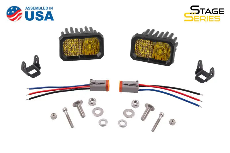 Diode Dynamics Stage Series 2 In LED Pod Pro - Yellow Flood Standard ABL (Pair) - DD6417P
