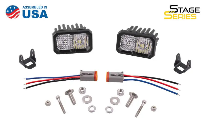 Diode Dynamics Stage Series 2 In LED Pod Sport - White Flood Standard RBL (Pair) - DD6394P