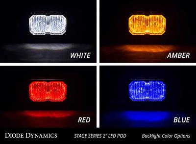 Diode Dynamics Stage Series 2 In LED Pod Sport - White Flood Standard RBL (Pair) - DD6394P