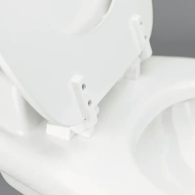 White toilet seat for Dometic 320 Series RV Toilet with vitreous ceramic bowl
